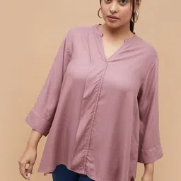 Nexus by Lifestyle Mandarin Collar High-Low Top-picture-23