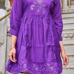 PEACH PIPER Women Embroidered Fit & Flare Dress image 2