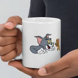 Mr UVD White & Grey Graphic Printed Ceramic Glossy Mug 350 ML image 5