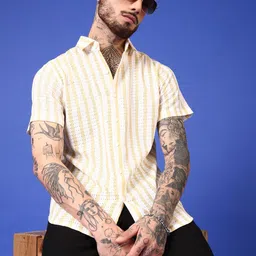THE BEETEL HOUSE Men Relaxed Fit Vertical Striped Spread Collar Casual Shirt-image-68