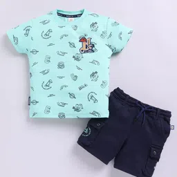 BAESD Boys Printed Short Sleeves Pure Cotton T-shirt With Shorts-image-3