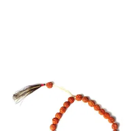 Divine souvenirs Unisex Wooden 5 Mukhi Rudhraksha Beaded Elasticated Bracelet-picture-36