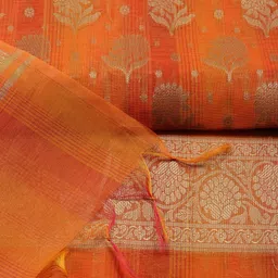 Meena Bazaar Ethnic Motifs Embroidered Art Silk Unstitched Dress Material image 3