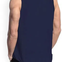 Woostro Pack Of 2 Printed Pure Combed Cotton Gym VestsRS26 CMB (RUN NAVY) (RUN OLIVE) image 5