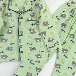 TrendyKid Boys Printed Lapel Collar Shirt With Pyjama image 2