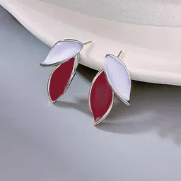 FIMBUL Silver-Plated Antique Leaf Shaped Studs-image-75