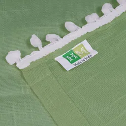 HOMEMONDE Green & White Set of 2 Sheer Door Curtain image 5