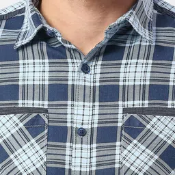 SNX Men Tailored Fit Tartan Checks Checked Casual Shirt image 4