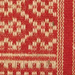 Fabindia Karnika Red & Beige Printed Woven Jute Dhurrie image 2