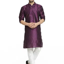 B BEN Men Purple Kurta Sets-picture-15