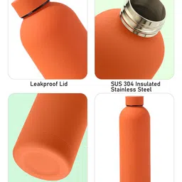 Little Surprise Box LLP Orange Single Stainless Steel Solid Water Bottle image 5