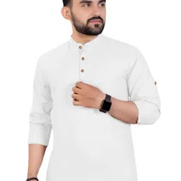 Navkanj Long Sleeves Mandarin Collar Straight Short Kurta-picture-10