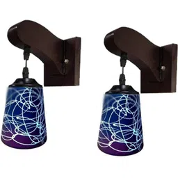 1ST TIME Pink & Brown Printed Wood Contemporary Cylinder Shaped Wall Lamp-picture-24