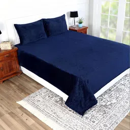 RD TREND Blue Striped 300 TC King Bedsheet with 2 Pillow Covers-picture-34