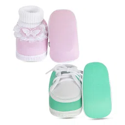 NESKA MODA Kids Pack Of 2 Cotton Booties image 3