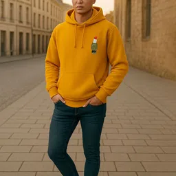 STARFOX Men Solid Hooded Full Sleeve Sweatshirt image 3