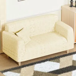 Myntra Elegant Homes Yellow Polyester 1 Piece Sofa Cover With Arms image 3