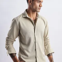 THE BEETEL HOUSE Men Waffle Dobby Regular Slim Fit Casual Shirt image 2