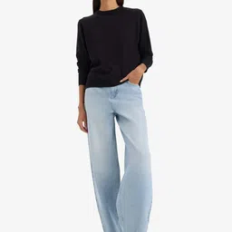DeFacto Women Solid Acrylic Knitted Casual Sweaters image 2