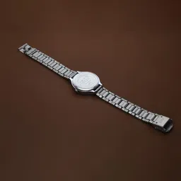 VIRAKTI Women Brass Textured Dial & Stainless Steel Straps Analogue Watch SAT-09-BLACK image 3