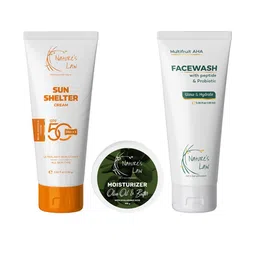Nature's Law Set Of 3 Face Wash, Moisturizer Cream & Sun Shelter Cream Combo image 1