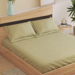Home Centre Sienna Green Cotton 144 TC King Bedsheet Set 2.74 m x 2.74 m-image-14