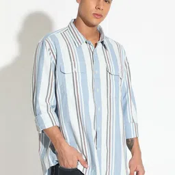 SHOWOFFFF Men Comfort Striped Casual Shirt image 5