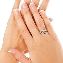 dishis 18k (750) White Gold Diamond Ring for Women image 2