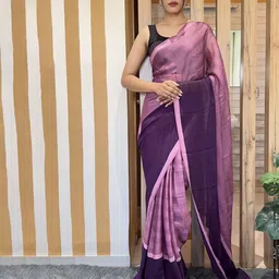 V3 FASHION STUDIO Striped Pure Chiffon Ready to Wear Saree-picture-48