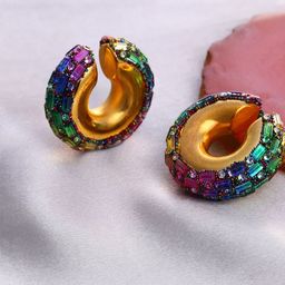 SOHI Contemporary Studs Earrings-picture-33