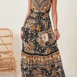JC Mode Floral Printed Fit & Flare Maxi Dress image 4