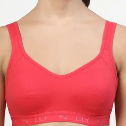 LILY Women Pack of 4 Cotton Full Coverage Non Padded Workout Bra image 4