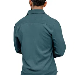 KHUSHI CREATION Original Slim Fit Textured Spread Collar Casual Shirt image 4