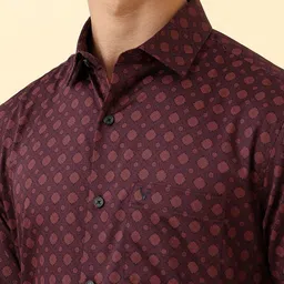 Allen Solly Men Geometric Printed Spread Collar Pure Cotton Formal Shirt image 2