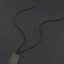 Designs & You Silver-Plated Stainless Steel Rectangular Shaped Pendant with Chain-picture-31