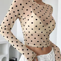 StyleCast x Revolte Women Polka Dot Print Crop Top image 4