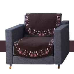 Kuber Industries Maroon & Pink 10 Pieces Printed 5-SeaterVelvet Sofa Cover image 2