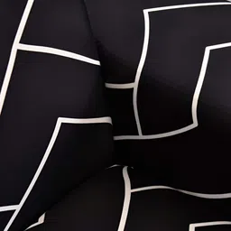 HOUSE OF QUIRK Black & White 2 Pcs Geometric 6 Seater L Shape Elasticated Sofa Covers image 2