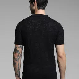 Jack & Jones Men Self Design Regular Fit T-shirt image 2