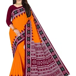 ARTFUL THREADS Women Pure Cotton Sambalpuri Printed Traditional Saree-image-80