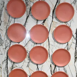 The handicraftian 12-Pcs Red Terracotta Round Wall Plates image 5