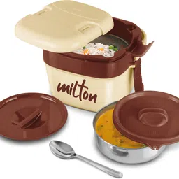 milton Cubic Big Inner Stainless Steel Tiffin Box, 1100 ml, Ivory 1 Containers Lunch Box-picture-24