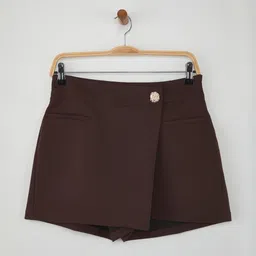 Trendyol Women Solid Slip-On Above Knee Skorts Skirts-image-90