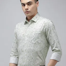 Arrow Pure Cotton Floral Printed Manhattan Slim Fit Formal Shirt-image-91