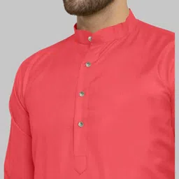 ANUJ FASHION Men Red Solid Kurta image 2