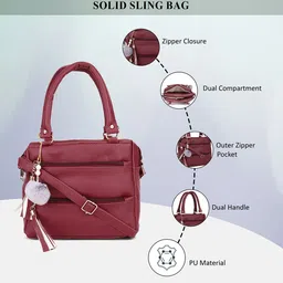 Random Enterprises PU Structured Sling Bag image 4
