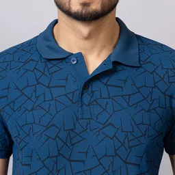 TRIUS Men Geometric Printed Polo Collar T-shirt image 5
