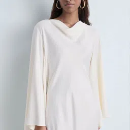 MANGO Cowl Neck Flared Sleeve Maxi Dress image 5