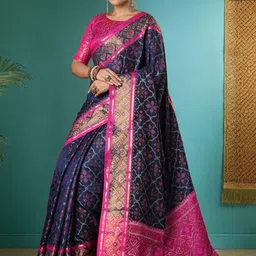 KALINI Ethnic Motifs Zari Patola Saree image 4