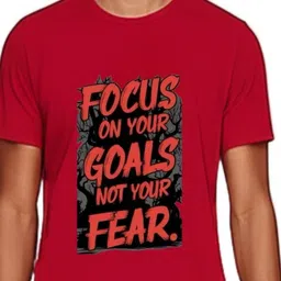 PULP Unisex Focus on Your Goals Not Your Fear Printed Cotton T-shirt image 2